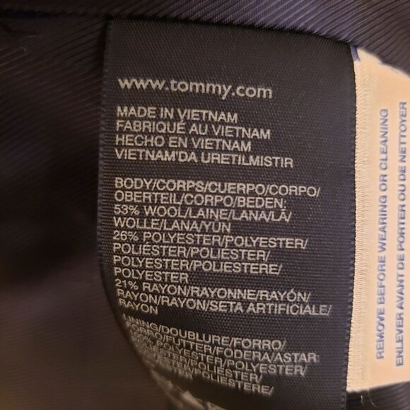 Tommy Hilfiger Grey Color Blocked One Button Wool Blend Blazer Size 2 EUC - Picture 11 of 12